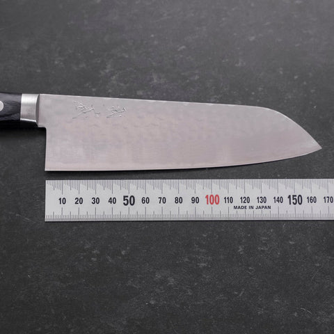Santoku VG-10 Tsuchime Damascus Western Blue Handle 170mm-[Musashi]-[Japanese-Kitchen-Knives]