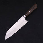 Santoku VG-10 Tsuchime Damascus Western Brown Handle 170mm (6.7”)-[Musashi]-[Japanese-Kitchen-Knives]