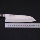 Santoku VG-10 Tsuchime Damascus Western Brown Handle 170mm (6.7”)-[Musashi]-[Japanese-Kitchen-Knives]