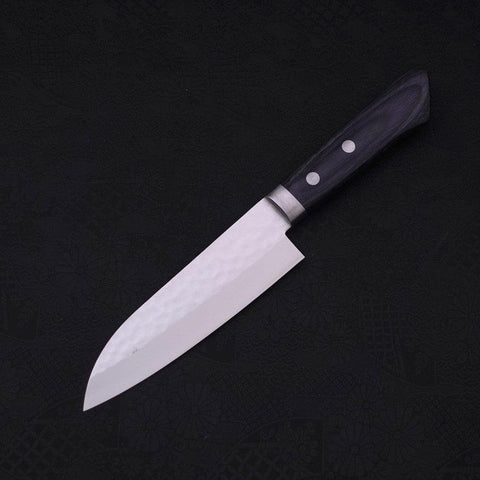 Santoku VG-10 Tsuchime Damascus Western Dark Blue Handle 130mm-[Musashi]-[Japanese-Kitchen-Knives]