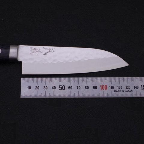 Santoku VG-10 Tsuchime Damascus Western Dark Blue Handle 130mm-[Musashi]-[Japanese-Kitchen-Knives]