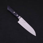 Santoku VG-10 Tsuchime Damascus Western Dark Blue Handle 130mm-[Musashi]-[Japanese-Kitchen-Knives]