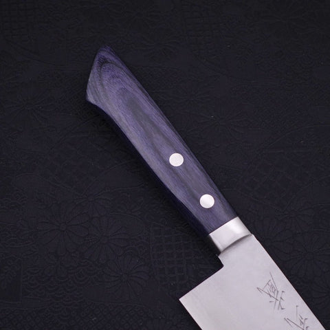 Santoku VG-10 Tsuchime Damascus Western Dark Blue Handle 170mm-[Musashi]-[Japanese-Kitchen-Knives]