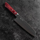 Santoku VG-10 Tsuchime Damascus Western Red Handle 170mm-[Musashi]-[Japanese-Kitchen-Knives]