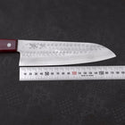 Santoku VG-10 Tsuchime Damascus Western Red Handle 180mm (7”)-[Musashi]-[Japanese-Kitchen-Knives]