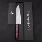 Santoku VG-10 Tsuchime Damascus Western Red Handle 180mm (7”)-[Musashi]-[Japanese-Kitchen-Knives]