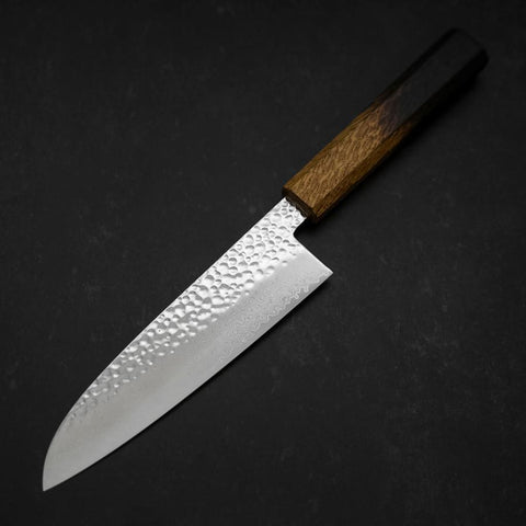 Santoku VG-10 Tsuchime Damascus Yaki-Urushi Handle 170mm-[Musashi]-[Japanese-Kitchen-Knives]