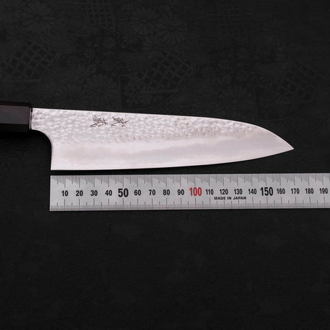 Santoku VG-10 Tsuchime Ebony Wood Handle 170mm (6.7”)-[Musashi]-[Japanese-Kitchen-Knives]