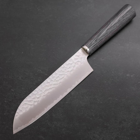 Santoku VG-10 Tsuchime Oval Charcoal Handle 165mm (6.5”)-[Musashi]-[Japanese-Kitchen-Knives]