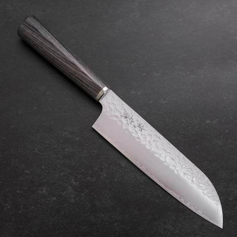 Santoku VG-10 Tsuchime Oval Charcoal Handle 165mm (6.5”)-[Musashi]-[Japanese-Kitchen-Knives]