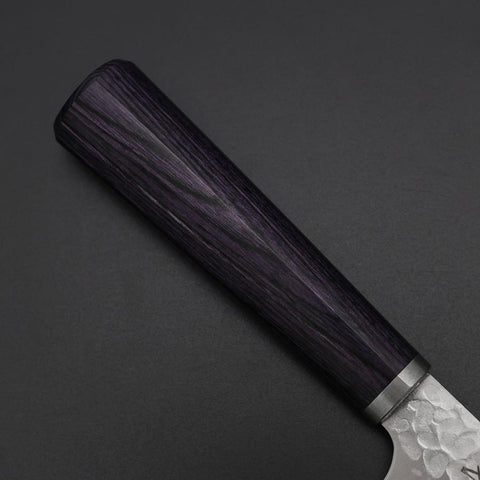 Santoku VG-10 Tsuchime Oval Purple Handle 165mm-[Musashi]-[Japanese-Kitchen-Knives]