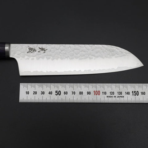 Santoku VG-10 Tsuchime Oval Purple Handle 165mm-[Musashi]-[Japanese-Kitchen-Knives]