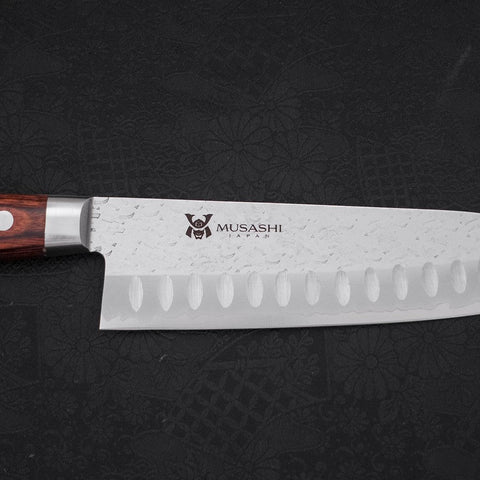 Santoku VG-10 Tsuchime Western Handle 180mm (7”)-[Musashi]-[Japanese-Kitchen-Knives]