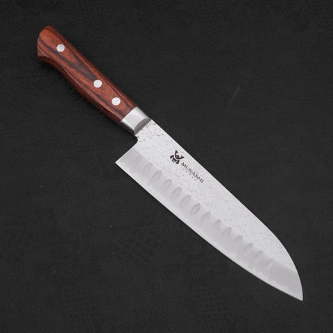 Santoku VG-10 Tsuchime Western Handle 180mm (7”)-[Musashi]-[Japanese-Kitchen-Knives]
