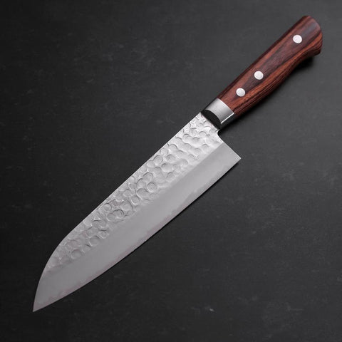 Santoku VG-10 Tsuchime Western Mahogany Handle 175mm-[Musashi]-[Japanese-Kitchen-Knives]