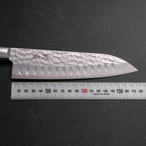 Santoku VG-10 Tsuchime Western Mahogany Handle 175mm-[Musashi]-[Japanese-Kitchen-Knives]