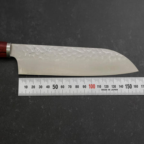 Santoku VG-10 Tsuchime Western Oval Red Handle 165mm-[Musashi]-[Japanese-Kitchen-Knives]