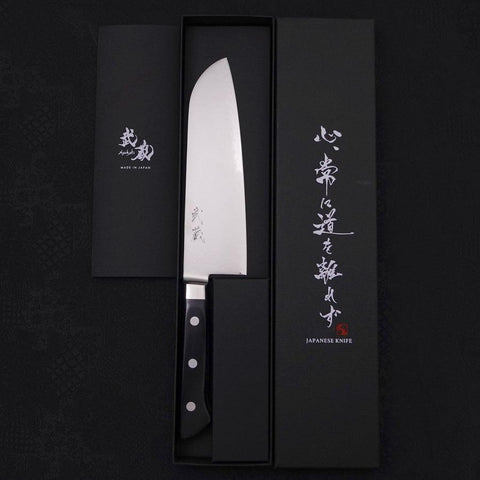 Santoku VG-5 Damascus Western Handle 175mm-[Musashi]-[Japanese-Kitchen-Knives]