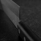 Santoku VG-5 Polished Western Black Handle 170mm (Tsuba Nashi)-[Musashi]-[Japanese-Kitchen-Knives]