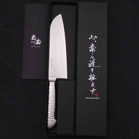 Santoku VG-5 Polished Western Handle 175mm (6.8”)-[Musashi]-[Japanese-Kitchen-Knives]