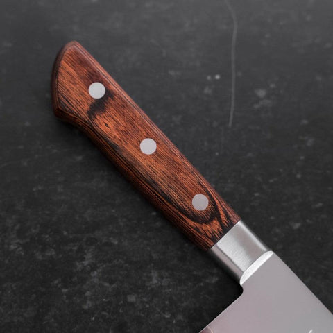 Santoku VG-5 Polished Western Mahogany Handle 180mm-[Musashi]-[Japanese-Kitchen-Knives]