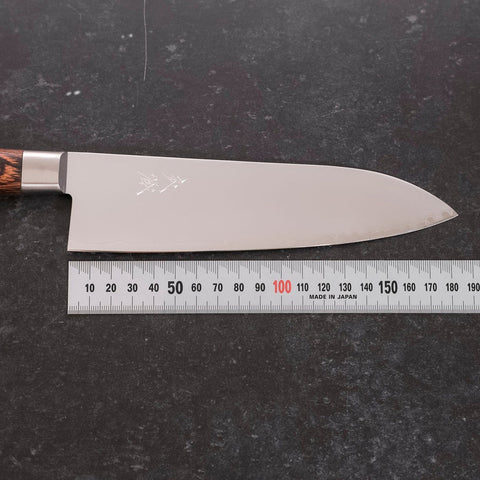 Santoku VG-5 Polished Western Mahogany Handle 180mm-[Musashi]-[Japanese-Kitchen-Knives]