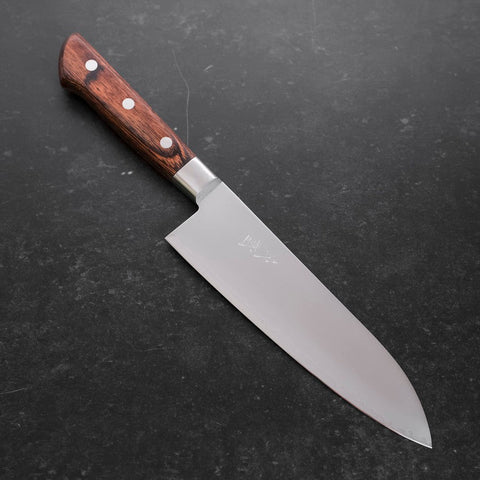 Santoku VG-5 Polished Western Mahogany Handle 180mm-[Musashi]-[Japanese-Kitchen-Knives]