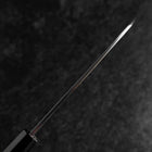 Santoku White Steel #2 Kasumi Single Bevel Chokin Samurai Full Moon Buffalo Ebony Handle 155mm (6.1”)-[Musashi]-[Japanese-Kitchen-Knives]