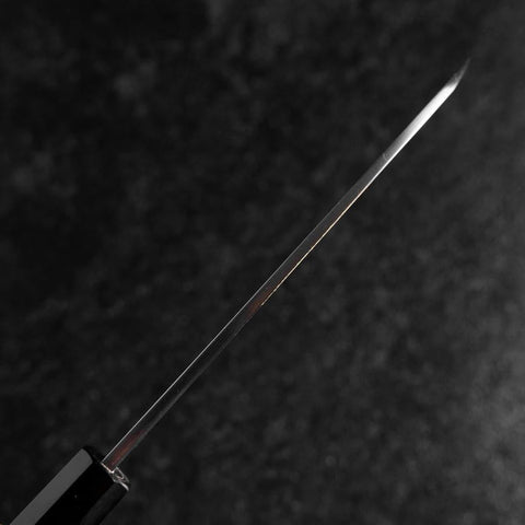 Santoku White Steel #2 Kasumi Single Bevel Chokin Samurai Full Moon Buffalo Ebony Handle 155mm (6.1”)-[Musashi]-[Japanese-Kitchen-Knives]