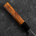 Santoku White Steel #2 Kurouchi Buffalo Bubinga Handle 165mm (6.5”)-[Musashi]-[Japanese-Kitchen-Knives]