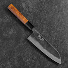 Santoku White Steel #2 Kurouchi Buffalo Bubinga Handle 165mm (6.5”)-[Musashi]-[Japanese-Kitchen-Knives]
