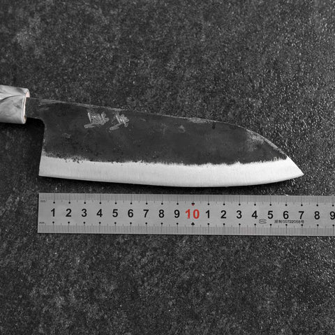 Santoku White Steel #2 Kurouchi Cherry Handle 165mm (6.5”)-[Musashi]-[Japanese-Kitchen-Knives]