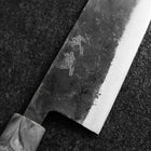 Santoku White Steel #2 Kurouchi Cherry Handle 165mm-[Musashi]-[Japanese-Kitchen-Knives]