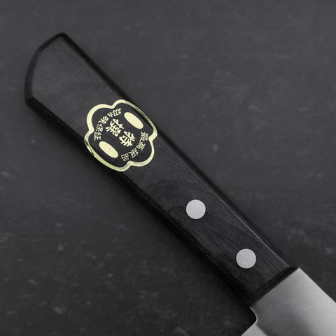 Santoku White Steel #2 Stainless Clad Polished Western Black Handle 170mm-[Musashi]-[Japanese-Kitchen-Knives]