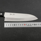 Santoku White Steel #2 Stainless Clad Polished Western Black Handle 170mm-[Musashi]-[Japanese-Kitchen-Knives]