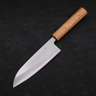 Santoku White Steel #1 Polished Oak Handle 165mm-[Musashi]-[Japanese-Kitchen-Knives]