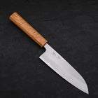 Santoku White Steel #1 Polished Oak Handle 165mm-[Musashi]-[Japanese-Kitchen-Knives]