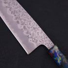 Santoku White Steel #1 Stainless Clad Tsuchime Ocean Fireworks Handle 165mm-[Musashi]-[Japanese-Kitchen-Knives]