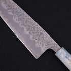 Santoku White Steel #1 Stainless Clad Tsuchime Ocean White Mix Handle 165mm-[Musashi]-[Japanese-Kitchen-Knives]