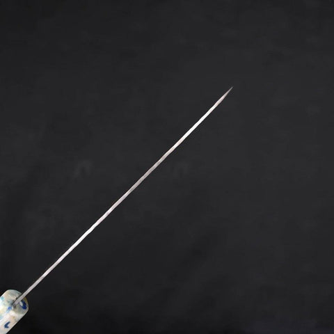 Santoku White Steel #1 Stainless Clad Tsuchime Ocean White Mix Handle 165mm-[Musashi]-[Japanese-Kitchen-Knives]