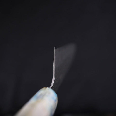 Santoku White Steel #1 Stainless Clad Tsuchime Ocean White Mix Handle 165mm-[Musashi]-[Japanese-Kitchen-Knives]