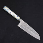 Santoku White Steel #1 Stainless Clad Tsuchime Ocean White Mix Handle 165mm-[Musashi]-[Japanese-Kitchen-Knives]