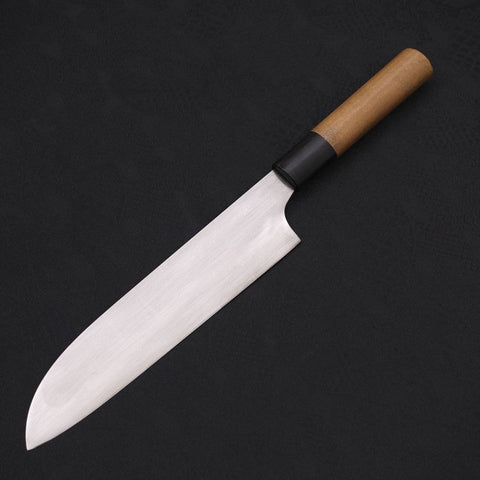 Santoku White Steel #1 Super Polished Buffalo Magnolia Handle 180mm-[Musashi]-[Japanese-Kitchen-Knives]