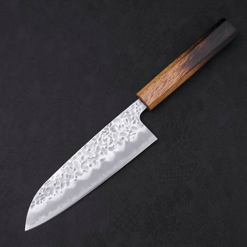 Santoku White Steel #1 Tsuchime Mango Yaki Urushi 165mm