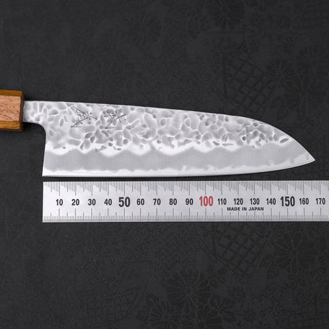 Santoku White Steel #1 Tsuchime Mango Yaki Urushi 165mm
