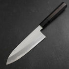 Santoku White Steel #2 Kasumi Chokin Nami Fuji Buffalo Ebony Handle 180mm-[Musashi]-[Japanese-Kitchen-Knives]