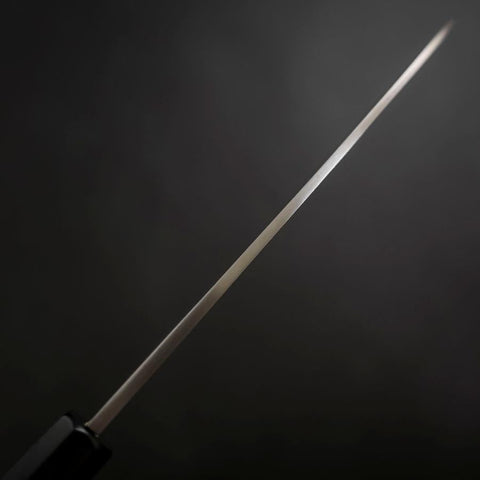 Santoku White Steel #2 Kasumi Chokin Nami Fuji Buffalo Ebony Handle 180mm-[Musashi]-[Japanese-Kitchen-Knives]