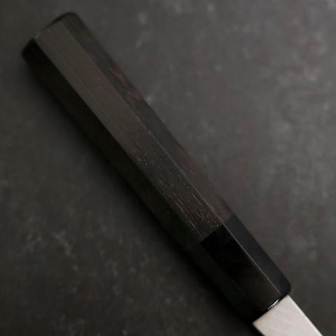 Santoku White Steel #2 Kasumi Chokin Nami Fuji Buffalo Ebony Handle 180mm-[Musashi]-[Japanese-Kitchen-Knives]