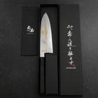 Santoku White Steel #2 Kasumi Chokin Nami Fuji Buffalo Ebony Handle 180mm-[Musashi]-[Japanese-Kitchen-Knives]