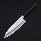 Santoku White Steel #2 Kasumi Chokin Samurai Full Moon Buffalo Ebony Handle 180mm-[Musashi]-[Japanese-Kitchen-Knives]